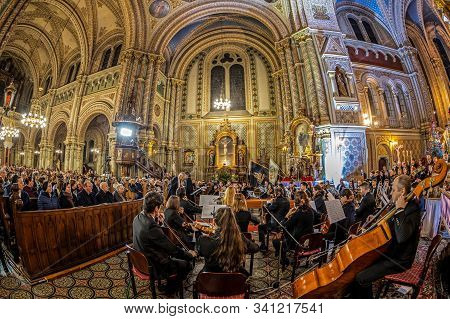 Timisoara, Romania - December 14, 2019: Inside The Millennium Church At The Public Concert For Chris