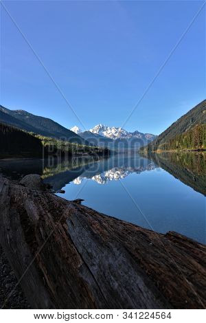 What A Beautiful View To A Reflection Lake In Western Canada, Near Whistler. Typical Canadian Panora