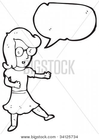 Cartoon Frau in Brillen