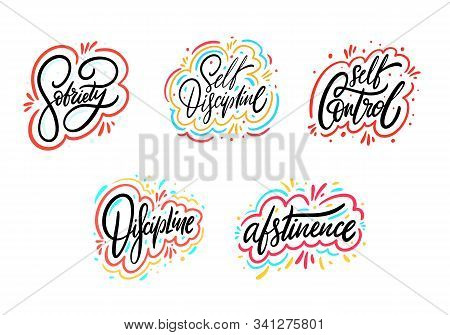 Social Media Collection Set. Hand Drawn Vector Illustration. Modern Calligraphy.