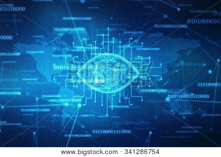 Biometric Screening Eye, Digital Eye, Security Concept, Cyber Security Concept, Technology Concept B