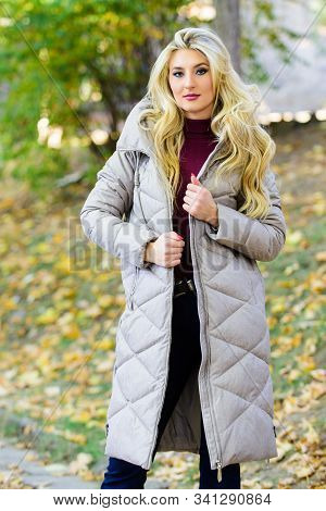 Oversized Jacket Trend. How To Rock Puffer Jacket Like Star. Puffer Fashion Trend Concept. Girl Fash