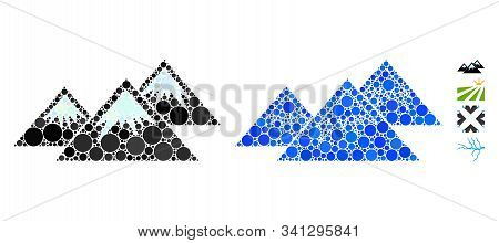 Icecap Mountains Composition Of Spheric Dots In Different Sizes And Color Tinges, Based On Icecap Mo