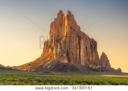 Shiprock, New Mexico, USA at the Shiprock rock formation.