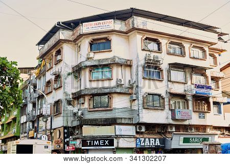 Panaji, Goa, India - December 15, 2019: Streets Of The State Capital Of Goa Panjim. Old Slums Cities