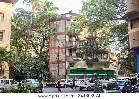 Panaji, Goa, India - December 15, 2019: Streets Of The State Capital Of Goa Panjim. Old Slums Cities