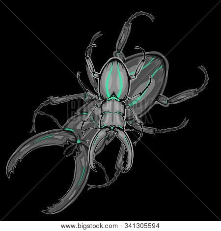 Simple Design Of Bumblebee On Black Background