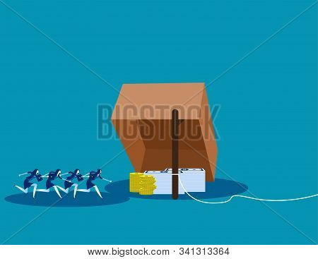 Trap For New Business. Concept Business Vector Illustration,  Risk, Problem, Rookie.