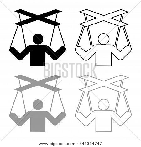 Human Manipulation Concept Puppet Stick Man Manipulating On String Dependence Theme Control People M