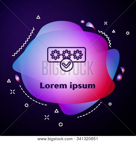 Purple Line Password Protection And Safety Access Icon Isolated On Blue Background. Security, Safety
