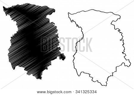 Marijampole County (republic Of Lithuania, Counties Of Lithuania) Map Vector Illustration, Scribble 