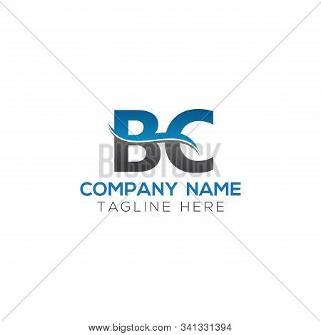 Bc Letter Logo With Water Wave Business Typography Vector Template. Creative Abstract Letter Bc Logo