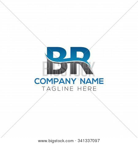 Br Letter Logo With Water Wave Business Typography Vector Template. Creative Abstract Letter Br Logo