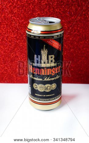 Prague, Czech Republic- September 12, 2019. The famous Henninger brewery in Frankfurt, Germany.
