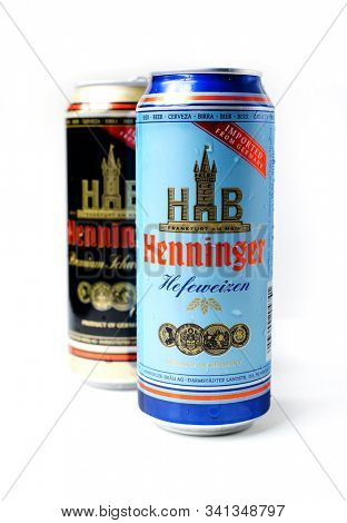 Prague, Czech Republic- September 12, 2019. The famous Henninger brewery in Frankfurt, Germany.