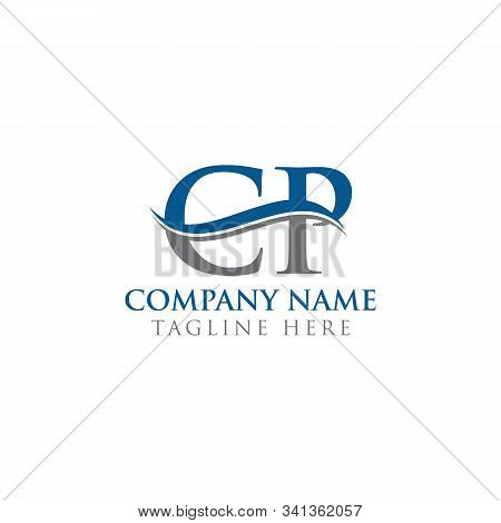 Initial Cp Letter Logo With Water Wave Business Typography Vector Template. Creative Abstract Letter