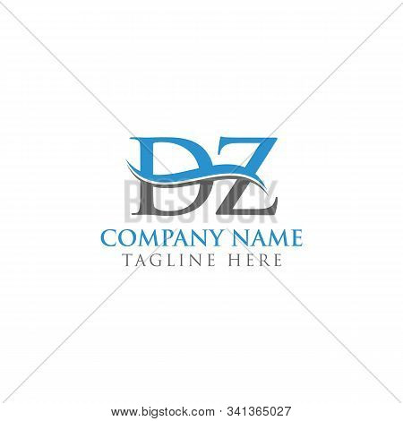 Initial Dz Water Wave Letter Logo With Creative Modern Typography Vector Template. Dz Logo Design