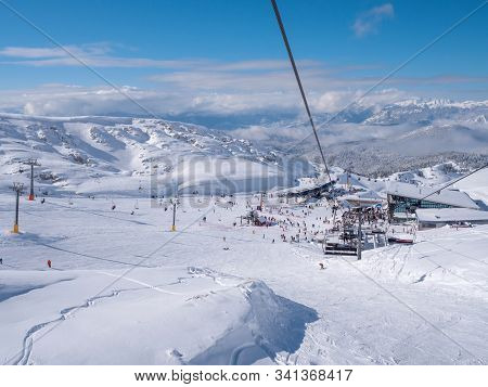 Ski Lift On Parnassos Ski Resort