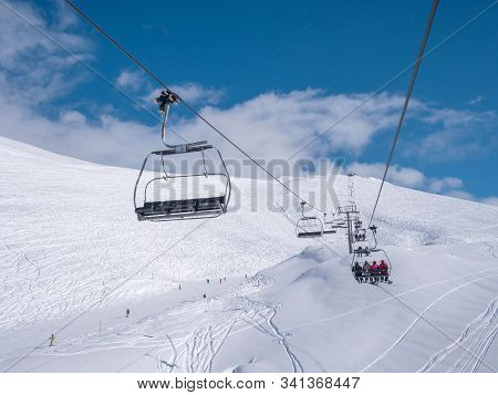 Ski Lift On Parnassos Ski Resort