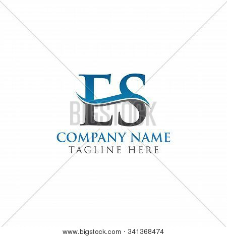 Initial Es Letter Linked Logo Business Vector Template. Water Wave Es Logo Design