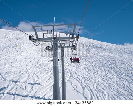 Ski Lift On Parnassos Ski Resort