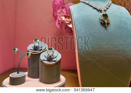 HONG KONG, CHINA - CIRCA JANUARY, 2019: jewelers on display at Peonia store in Elements shopping mall.