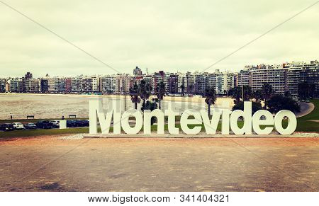 Montevideo Uruguay 15 Of Jul. 2019. Montevideo City Sign. Montevideo Is The Capital And Largest City
