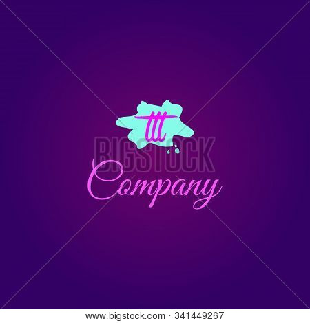 Letter Ttt Alphabetic Logo Design Template, Girly Logo Concept, Kids, Children, Pink, Green, Light B