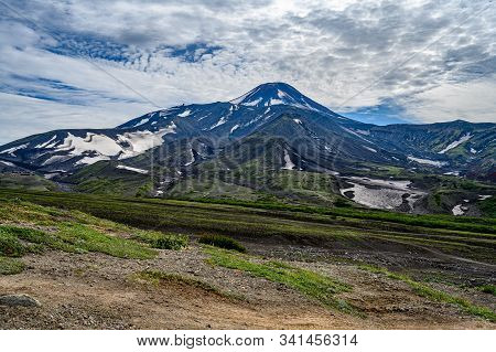 Panoramic View Of The City Petropavlovsk-kamchatsky And Volcanoes: Koryaksky Volcano, Avacha Volcano
