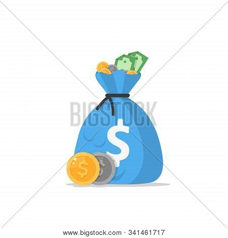 Money Bag Icon, Moneybag Flat Simple Cartoon Illustration