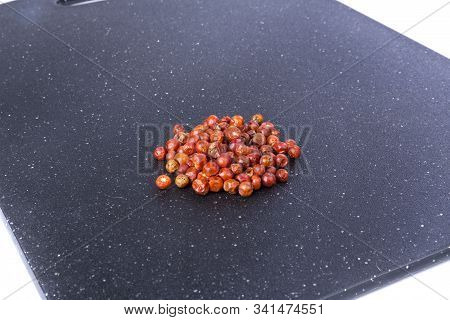 Handful Of Red Spicy Tiny Round Chile Tepin Peppers