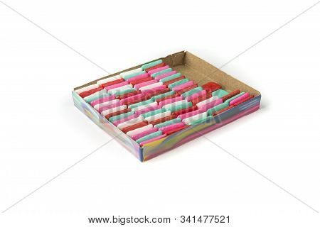 Red Green Pink And White Assorted Flavors Chicle Gum Pieces