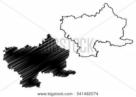 Utena County (republic Of Lithuania, Counties Of Lithuania) Map Vector Illustration, Scribble Sketch