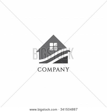 Abstract House Real Estate Logo Design Template, Home Builders Company, Construction, Roof House Ill