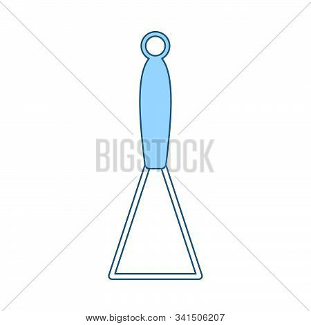 Potato Masher Icon. Thin Line With Blue Fill Design. Vector Illustration.