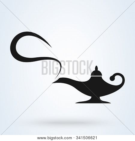 Aladdin Magic Lamp, Simple Vector Modern Icon Design Illustration.