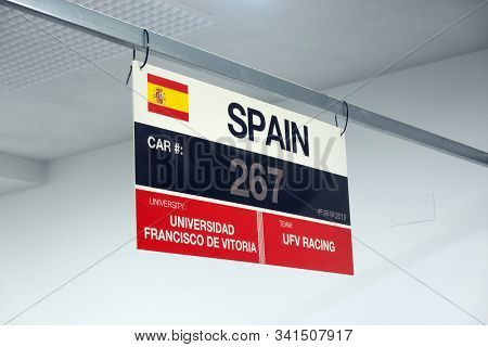 Madrid, Spain - December, 2019: Ufv Racing, University Of Francisco De Vitoria Team. Spanish Team Ba