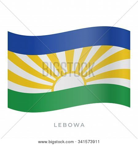Lebowa Waving Flag Vector Icon. Vector Illustration Isolated On White.