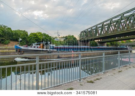 Ship On The Main Danube Channel Nuremberg Germany