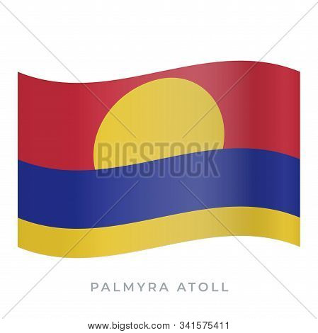 Palmyra Atoll Waving Flag Vector Icon. Vector Illustration Isolated On White.