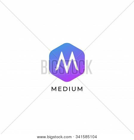 Letter M Logo Design Template, Colorful Hexagon Logo Concept, Simple & Clean, Initial Identity, Mark