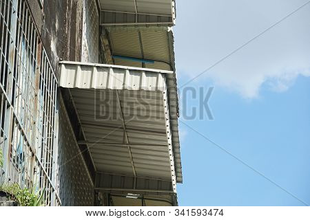 Close Up Rainproof Awning Of Slide Window