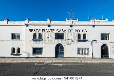 Malaga, Spain - December 4, 2018: Front View Of Restaurant Casa De Botes In Malaga, Andalusia, Spain