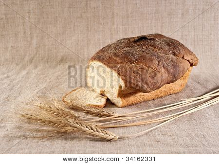 Hvede brød på lærred