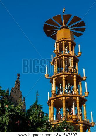The Pyramid Of The Christmas Market In Dresden, Germany