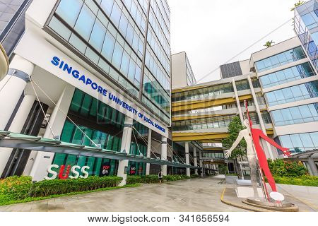 Singapore-14 Dec 2019: Singapore University Of Social Sciences Suss Gate Area View
