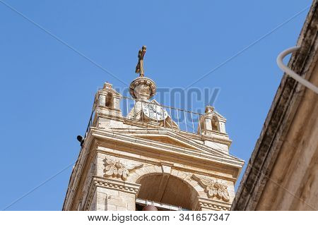 Jerusalem, Israel, December 28, 2018 : St. Nicholas Church Bell Tower In Bay Jala - A Suburb Of Beth