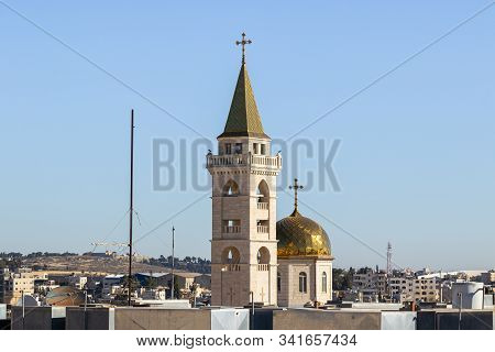 Jerusalem, Israel, December 28, 2018 : The St. Nicholas Church In Bay Jala - A Suburb Of Bethlehem I