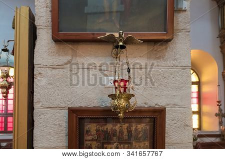 Jerusalem, Israel, December 28, 2018 : The Interior Of The St. Nicholas Church In Bay Jala - A Subur