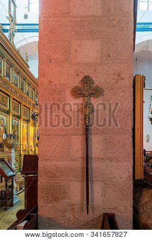 Jerusalem, Israel, December 28, 2018 : The Interior Of The St. Nicholas Church In Bay Jala - A Subur